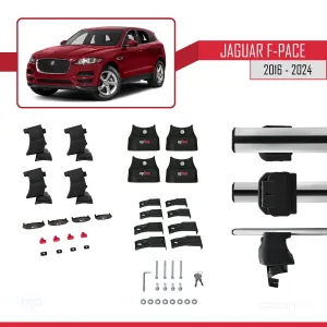 Jaguar F-Pace 2016 ve Sonrası ile uyumlu ACE-4 Ara Atkı Tavan Barı GRİ thumb 5
