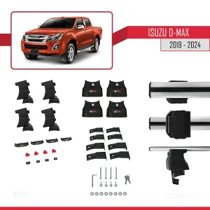 Isuzu D-Max 2019 ve Sonrası ile uyumlu ACE-4 Ara Atkı Tavan Barı GRİ thumb 5