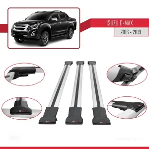 Isuzu D-Max 2016-2019 Arası ile Uyumlu FLY Model Ara Atkı Tavan Barı GRİ 3 ADET BAR thumb 5
