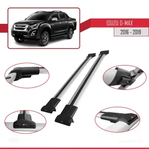 Isuzu D-Max 2016-2019 Arası ile Uyumlu FLY Model Ara Atkı Tavan Barı GRİ thumb 5