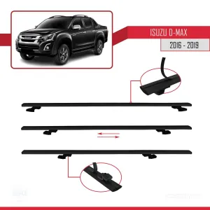 Isuzu D-Max 2016-2019 Arası ile uyumlu Basic Model Ara Atkı Tavan Barı SİYAH 3 ADET thumb 5