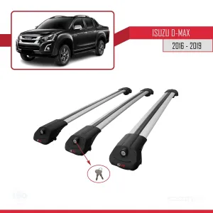 Isuzu D-Max 2016-2019 Arası ile uyumlu ACE-1 Ara Atkı Tavan Barı GRİ 3 ADET BAR thumb 4