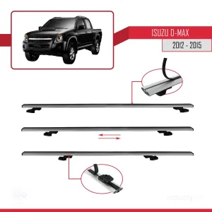 Isuzu D-Max 2012-2015 ile uyumlu Basic Model Ara Atkı Tavan Barı GRİ 3 ADET thumb 5