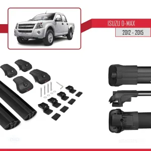 Isuzu D-Max 2012-2015 ile uyumlu ACE-1 Ara Atkı Tavan Barı SİYAH thumb 5
