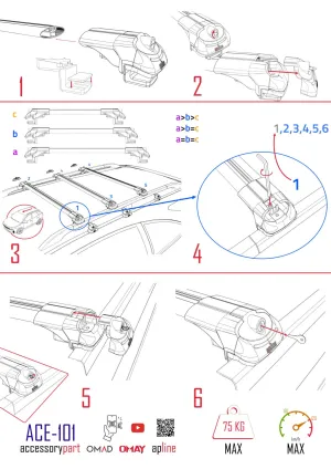 Isuzu D-Max 2012-2015 ile uyumlu ACE-1 Ara Atkı Tavan Barı GRİ 3 ADET BAR thumb 4
