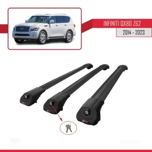 Infiniti QX80 Z62 2014-2023 Arası ile uyumlu ACE-1 Ara Atkı Tavan Barı SİYAH 3 ADET BAR thumb 4