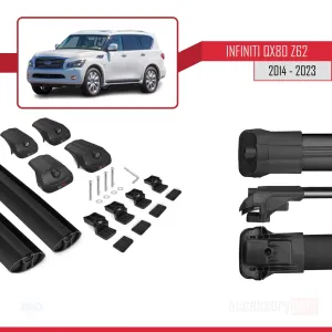 Infiniti QX80 Z62 2014-2023 Arası ile uyumlu ACE-1 Ara Atkı Tavan Barı SİYAH thumb 5