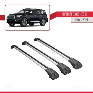 Infiniti QX80 Z62 2014-2023 Arası ile uyumlu ACE-1 Ara Atkı Tavan Barı GRİ 3 ADET BAR thumb 3