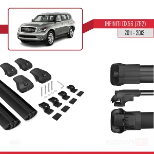 Infiniti QX56 Z62 2011-2013 Arası ile uyumlu ACE-1 Ara Atkı Tavan Barı SİYAH thumb 5