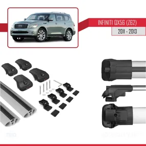 Infiniti QX56 Z62 2011-2013 Arası ile uyumlu ACE-1 Ara Atkı Tavan Barı GRİ thumb 5