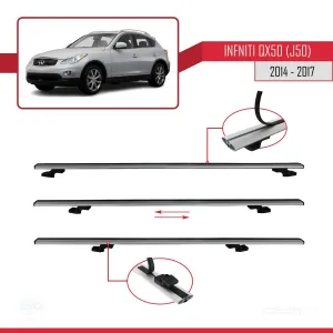 Infiniti QX50 (J50) 2014-2017 Arası ile uyumlu Basic Model Ara Atkı Tavan Barı GRİ 3 ADET thumb 5