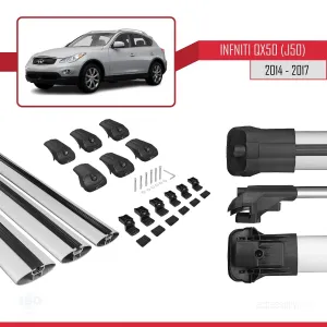 Infiniti QX50 (J50) 2014-2017 Arası ile uyumlu ACE-1 Ara Atkı Tavan Barı GRİ 3 ADET BAR thumb 5