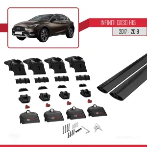 Infiniti QX30 (H15) 2017-2019 Arası ile uyumlu ACE-2 Ara Atkı Tavan Barı SİYAH thumb 5
