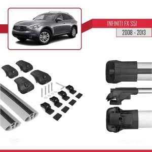 Infiniti FX S51 2008-2013 Arası ile uyumlu ACE-1 Ara Atkı Tavan Barı GRİ thumb 5