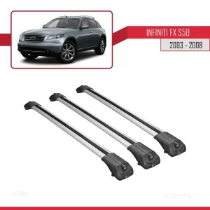 Infiniti FX (S50) 2003-2008 Arası ile uyumlu ACE-1 Ara Atkı Tavan Barı GRİ 3 ADET BAR thumb 3