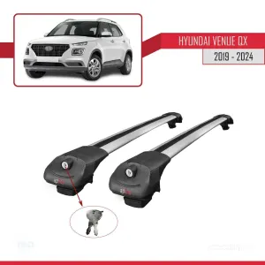 Hyundai Venue (QX) 2019 ve Sonrası ile uyumlu ACE-1 Ara Atkı Tavan Barı GRİ thumb 4