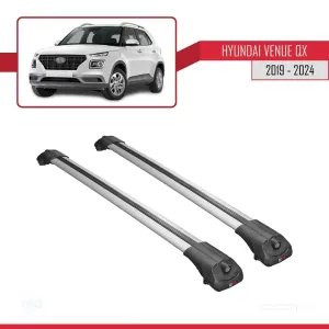 Hyundai Venue (QX) 2019 ve Sonrası ile uyumlu ACE-1 Ara Atkı Tavan Barı GRİ thumb 3