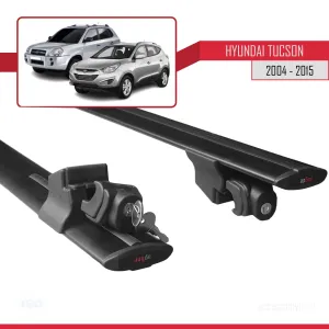 Hyundai Tucson 2004-2015 Arası ile uyumlu HOOK Model Anahtar Kilitli Ara Atkı Tavan Barı SİYAH thumb 5