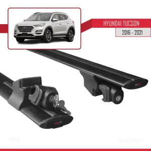 Hyundai Tucson (TL) 2016-2021 Arası ile uyumlu HOOK Model Anahtar Kilitli Ara Atkı Tavan Barı SİYAH thumb 5