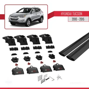 Hyundai Tucson (LM) 2010-2015 Arası ile uyumlu ACE-2 Ara Atkı Tavan Barı SİYAH thumb 5