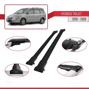 Hyundai Trajet 2000-2008 Arası ile Uyumlu FLY Model Ara Atkı Tavan Barı SİYAH thumb 5