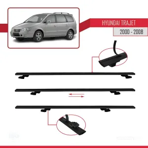 Hyundai Trajet 2000-2008 Arası ile uyumlu Basic Model Ara Atkı Tavan Barı SİYAH 3 ADET thumb 5