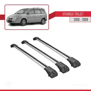 Hyundai Trajet 2000-2008 Arası ile uyumlu ACE-1 Ara Atkı Tavan Barı GRİ 3 ADET BAR thumb 3