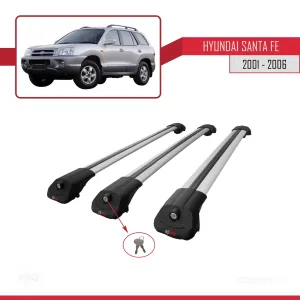 Hyundai Santa Fe (SM) 2001-2006 Arası ile uyumlu ACE-1 Ara Atkı Tavan Barı GRİ 3 ADET BAR thumb 4