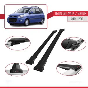 Hyundai Lavita / Matrix (FC) 2001-2010 Arası ile uyumlu FLY Model Ara Atkı Tavan Barı SİYAH thumb 5