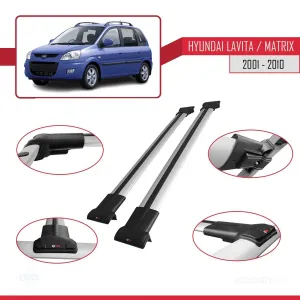 Hyundai Lavita / Matrix (FC) 2001-2010 Arası ile uyumlu FLY Model Ara Atkı Tavan Barı GRİ thumb 5