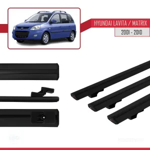 Hyundai Lavita / Matrix (FC) 2001-2010 Arası ile uyumlu Basic Model Ara Atkı Tavan Barı SİYAH 3 ADET thumb 3