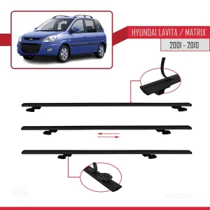 Hyundai Lavita / Matrix (FC) 2001-2010 Arası ile uyumlu Basic Model Ara Atkı Tavan Barı SİYAH 3 ADET thumb 5
