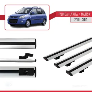 Hyundai Lavita / Matrix (FC) 2001-2010 Arası ile uyumlu Basic Model Ara Atkı Tavan Barı GRİ 3 ADET thumb 3