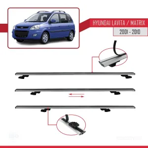 Hyundai Lavita / Matrix (FC) 2001-2010 Arası ile uyumlu Basic Model Ara Atkı Tavan Barı GRİ 3 ADET thumb 5