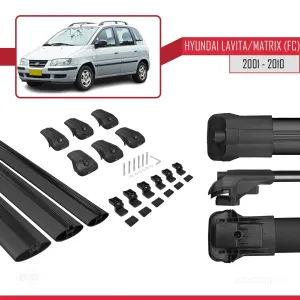 Hyundai Lavita / Matrix (FC) 2001-2010 Arası ile uyumlu ACE-1 Ara Atkı Tavan Barı SİYAH 3 ADET BAR thumb 5