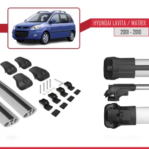 Hyundai Lavita / Matrix (FC) 2001-2010 Arası ile uyumlu ACE-1 Ara Atkı Tavan Barı GRİ thumb 5