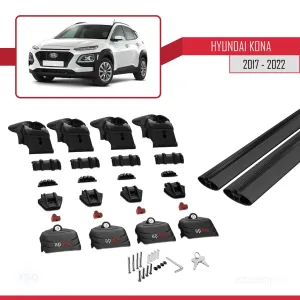 Hyundai Kona 2017-2022 Arası ile uyumlu ACE-2 Ara Atkı Tavan Barı SİYAH thumb 5