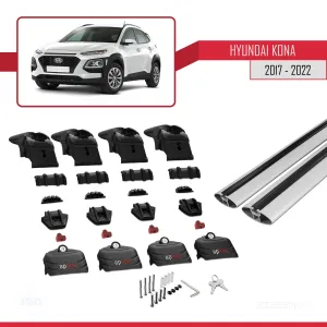 Hyundai Kona 2017-2022 Arası ile uyumlu ACE-2 Ara Atkı Tavan Barı GRİ thumb 5