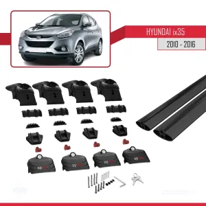 Hyundai ix35 2010-2016 Arası ile uyumlu ACE-2 Ara Atkı Tavan Barı SİYAH thumb 5