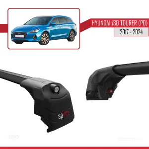 Hyundai i30 Tourer (PD) 2017 ve Sonrası ile uyumlu ACE-2 Ara Atkı Tavan Barı SİYAH thumb 3