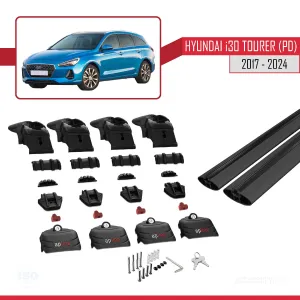 Hyundai i30 Tourer (PD) 2017 ve Sonrası ile uyumlu ACE-2 Ara Atkı Tavan Barı SİYAH thumb 5