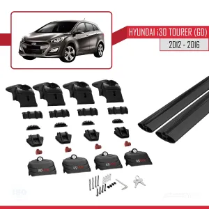 Hyundai i30 Tourer (GD) 2012-2016 Arası ile uyumlu ACE-2 Ara Atkı Tavan Barı SİYAH thumb 5