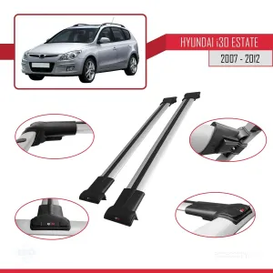 Hyundai İ30 ESTATE 2007-2012 Arası ile uyumlu FLY Model Ara Atkı Tavan Barı GRİ thumb 5