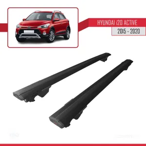 Hyundai i20 Active 2015-2020 Arası ile uyumlu HOOK Model Anahtar Kilitli Ara Atkı Tavan Barı SİYAH thumb 4