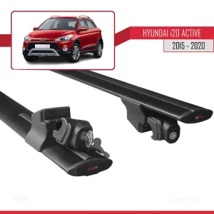 Hyundai i20 Active 2015-2020 Arası ile uyumlu HOOK Model Anahtar Kilitli Ara Atkı Tavan Barı SİYAH thumb 5