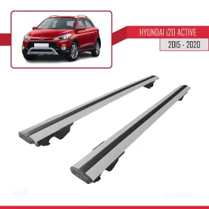 Hyundai i20 Active 2015-2020 Arası ile uyumlu HOOK Model Anahtar Kilitli Ara Atkı Tavan Barı GRİ thumb 4