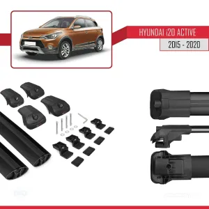 Hyundai i20 Active 2015-2020 Arası ile uyumlu ACE-1 Ara Atkı Tavan Barı SİYAH thumb 5