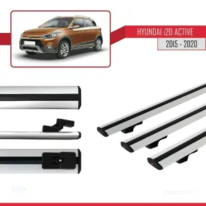 Hyundai i20 ACTIVE 2015-2020 Arası ile uyumlu Basic Model Ara Atkı Tavan Barı GRİ 3 ADET thumb 5