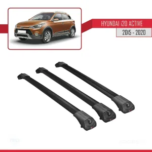 Hyundai i20 ACTIVE 2015-2020 Arası ile uyumlu ACE-1 Ara Atkı Tavan Barı SİYAH 3 ADET BAR thumb 3