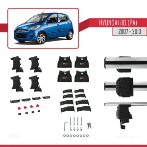 Hyundai i10 (PA) 2007-2013 Arası ile uyumlu ACE-4 Ara Atkı Tavan Barı GRİ thumb 4